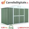 Box in Acciaio Zincato Casetta da Giardino in Lamiera 3.27 x 1.55 m x h2.15 m - 114 KG - 5.06 metri quadri - VERDE
