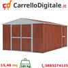 notek Box in Acciaio Zincato Casetta da Giardino in Lamiera 3.60 x 4.30 m x h2.10 m - 185 KG - 15.48 metri quadri - LEGNO