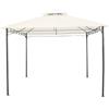 Gazebo 3x3 Doppio Tetto In Acciaio Antivento Struttura Moka Telo Beige