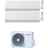 TOSHIBA SHORAI EDGE WIFI R32 CONDIZIONATORE DUAL SPLIT INVERTER 7000+9000 7+9 BTU RAS-2M14U2AVG-E A++