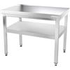Ristotecno Tavolo in acciaio inox con ripiano intermedio, profondità 60 cm - 40x60x85H - Set 4 ruote, di cui 2 con freno (già applicate al tavolo) - AISI 430