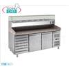 BANCO PIZZA REFRIGERATO 2 PORTE, 6 CASSETTI, non Refrigerati, vetrina refrigerata profonda 33 cm, cap.10 bacinelle GN1 4, temperatura -2 +8 C, Ventilato, ECOLOGICO in Classe C, Gas R600a, V.230 1, Kw.0,275, Peso 379 Kg, dim.mm.2020x800x1435h