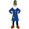 Widmann - Costume per bambini nano, top, cintura, berretto con barba, gnomo, gnomo, fiaba, festa a tema, 116, blu