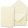NEUSER PAPIER Set di 25 biglietti pieghevoli con buste DIN A6/C6, in crema vaniglia, con scatola regalo, biglietti di invito bianchi, 10,5 x 14,8 cm, set di biglietti per bricolage