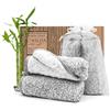KELZIA Panno struccanti riutilizzabili - CARBONE ATTIVO IN BAMBÙ e microfibra (confezione da 2) lavabili-Tutti i tipi di pelle-Struccanti per il viso ECO