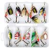 Jinlaili 10 Pezzi Esche Per La Pesca in Metallo, Cucchiaini da Pesca con gancio, Esche Artificiali Spinning, Hardbait, Attrezzatura da Pesca Accessori per Pesca in Acqua Salata, Trota, Pesce Persico