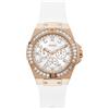 GUESS Orologio da polso da donna Venus 39 mm strass sulla cassa cinturino in silicone GW0118L4, cinghia