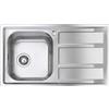 FOSTER Lavello Cucina 1 Vasca da Incasso con Gocciolatoio Dx Larghezza 86 cm materiale Acciaio Inox finitura Spazzolato - 1971 062 Serie FM