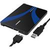 Sabrent Case SSD, da SSD interno M.2 a USB 3.2 Gen 1 o SATA III 2.5, Custodia per SSD interno, Adattatore per disco SSD M.2, supporta chiave B&M, (Non supporta M.2 PCIe NVME), cavo incluso, (EC-M2CU)