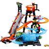 Hot Wheels Mega Autolavaggio Playset per Macchinine con Pista Selvaggia e Coccodrillo, Torre dell'Acqua, Vasca del Vortice, Un Veicolo Cambiacolore, FTB67