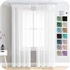 MRTREES 2 Pezzi Tende per interni Trasparenti in Voile Bianche con Fettuccia Moderne 140x300 CM Tenda Confezionate a Panello Tende Leggere a Caduta per Camera da Letto e Soggiorno Finestra