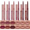 HQDA Set di 12 rossetti Liquid Lipstick Lipliner Set di matite opaco Nudo a lunga durata Non sbiadisce Rimani acceso 24 ore Lucidalabbra rosse (Set A)