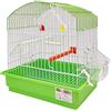BPS BUENA PET SHOP BPS Gabbia per Uccelli in Metallo Gabbia Piccola con Ciotola per Cibo e Secchio per Abbeveratoio Altalena Colore Casuale 27.5x19.5x30cm BPS-1163