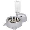 Zaizhan 2 in 1Pet Water Feeder Bowl, Ciotola in acciaio inox staccabile distributore automatico di acqua bottiglia Pet Feeder per cani di taglia media (grigio)