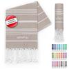 LeStoff Telo mare - 100% Cotone bio, 50 x 100 cm, Prelavato, Assorbente, Asciugatura Rapida, Leggero, Fouta, Telo Ospite, Telo Doccia, Telo Yoga, Telo Benessere, Asciugamano da Palestra (Beige)