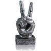 LEPENDOR Scultura a mano Decor Statua del dito Decorazioni da scrivania in resina per casa e ufficio (Argento, Vittoria Dita)
