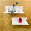 Dantolo 2 Pezzi Mensola Adesiva Senza Foratura Muro, Acrilico Mensolina Piccola Portaoggetti Scaffale da Parete Galleggiante Supporto Espositori per Bagno Cucina Libreria Cameretta, Con Fermacavi