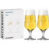 Ritzenhoff 3471001 Bicchiere da birra 300 ml - set di 2 - serie Brauchzeit, motivo n. 1 - luppolo, multicolore - Made in Germany