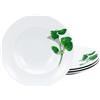 Creatable, 23436, serie BASILIKUM, set di piatti da pasta, 4 pezzi, in porcellana