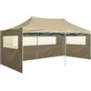 vidaXL AX Gazebo 2.91x5.8x3.15m Crema Pieghevole Tendone Pop Up 600D Barbecue New 48866