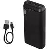 EMOS - ALPHA 10S Powerbank 20.000mAh - Batteria esterna Passthrough - 2 uscite USB-A, 1 ingresso micro USB - + 2 cavi dati USB - Auto ON/OFF - per iPhone, iPad, smartphone, tablet - Nero