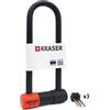 KRASER KR85L Lucchetto a U Blocco Ruota, Alta Sicurezza Testata, Omologato SRA, Arco 85x300mm ø18mm Doppio Chiusura, Serratura Anti-Grimaldello, Antifurto U Lock per Moto, Scooter
