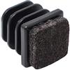 Adsamm® / 4 x puntali alettati a incastro con feltro / neri / 16x16 - 18x18 mm / quadrati / piedini in polietilene con feltro per gambe di mobili in tubolare / puntali protettivi per arredi