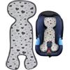 HECKBO Cuscino Estivo Antisudore per Passeggino - Gruppo 0 - Ovetto per Bambini - Materassino Grigio con Cuori - Unisex Bambina/Bambino