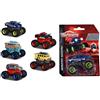 Majorette Assortment Rockerz, Trucks, la Cast con Ruota Libera e Sospensione, Monster Truck, Scala 1:64, 5 Colori, Multicolore, 212057255