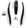 NGS FLEA ADVANCED WHITE - Mouse Ottico Senza Fili 2.4GHz, Mouse USB per Ordinatore o Laptop Con 5 Pulsanti e Scroll, 800/1600dpi, Bianco e Nero