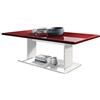 Vladon Tavolino Tavolino Mono in bianco con bordeaux High Gloss