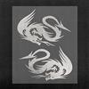 4R Quattroerre.it 15856 Adesivi Prefustellati Supersagomati per Auto Drago DX+SX, Argento, 10 x 12 cm
