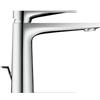 Duravit Tulum Rubinetto bagno lavabo, Taglia M (altezza bocca 122 mm), Miscelatore lavabo bagno con saltarello, Rubinetti bagno con funzione FreshStart, cromo