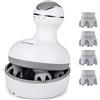 LATME Massaggiatore Cuoio Capelluto Cordless - Massaggiatore Testa Impermeabile 4 Modalità 4 Testine 84 Nodi di Massaggio, Massaggiatore Elettrico Manuale Ricaricabile (White-Dark Grey)