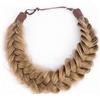 BOBIYA Messy Wide 2 fili di capelli sintetici intrecciati fascia classica Chunky trecce intrecciate elastica parrucca per donne ragazze bellezza boho accessorio (bionda sporca)