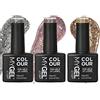 MYLEE MyGel by MYLEE Smalto Gel Semipermanente - The Glitters Trio (3x10ml) UV/LED Nail Art Manicure Pedicure per uso professionale e domestico - Lunga durata e facile da applicare