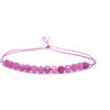 Eloboe essence Bracciale da donna con filo di giada rosa in pietra naturale 4 mm di spessore in argento sterling 925 regolabile per tutti gli spessori del polso