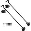 AMONENZ 2 Pezzi 300mm Gancio Finestra, Nero Opaco Blocca Finestra Aperta, Blocca Porta in Acciaio Inossidabile, con Viti di Montaggio, per Porte e Finestre di Garage, Chalet