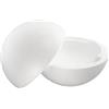 MCE-Commerce Sfera di polistirolo 2 pezzi, diametro 20 cm, sfera di polistirolo divisibile, mezza ciotola, 1 pezzo, bianco