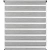 Gardinia Tenda a Rullo Doppia de Luxe, Installazione a soffitto, Parete o nicchia Possibile, Strisce Trasparenti e opache, Tutte Le Parti di Montaggio Incluse, Grigio mélange, 160 x 180 cm (LxH)