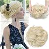 MY-LADY Grande Chignon Capelli Finti Posticci per Capelli con Elastico 80g Messy Hair Bun Updo Coda di Cavallo Treccia Extension Bionda sbiancata
