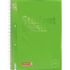 Brunnen 1067926152 Notepad / Collegeblock Student Colour Code (A4 al quadrato, formato linea 26, 90 g / m², 80 fogli verdi)