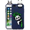 HopMore Compatibile con Cover iPhone 8 Plus Silicone Disegni 3D Divertenti Fantasia Gomma Morbido Custodia iPhone 8 Plus Antiurto Protettiva Slim TPU Case Bumper Molle Caso - Panda Blu