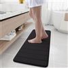 Homaxy - Tappetino per bagno in Memory Foam, assorbente, antiscivolo, lavabile, Memory Foam., Nero , 40 x 120 cm