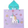 Rayson Asciugamano Poncho con Cappuccio per Bambini Telo da Mare Bambino Asciugatura Rapida Morbido Traspirante e Super Assorbente Vacanza al Spiaggia(Cavallino Viola)