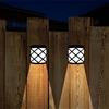 SAMLAK Lampade Solari da Giardino a Led per Esterni, Applique da Parete a LED Luce Solare, Luce Solare da Giardino da Recinzione Senza Cordone per Portico Garage, Luce Bianca Fredda 2 Pezzi