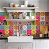 RE-COVERTILES - Adesivi Piastrelle Cucina Bagno Mattonelle adesive in PVC Impermeabili Antigraffio Stickers Decorazione Parete Cementine Peel and Stick - Modello 10 Pz 20x20 cm PS00178 Made in Italy