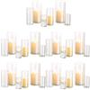 Glasseam Portacandele Hurricane Cilindro Di Vetro: Vaso Di Fiori Trasparente Per Candelabro Candele Galleggianti Per Candele Galleggianti Per Decorazioni Per La Tavola Da Pranzo Centrotavola (S+M+L x 10)