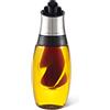 Cole & Mason H103069 Bristol Bottiglia Dispenser Combinata per Olio e Aceto, 420ml, 50ml, Contenitore Olio con Dosatore, Vetro, Acciaio Inossidabile, 1 x Bottiglia, Fornito Vuoto