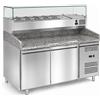 Banco Pizza refrigerato 2 sportelli. Piano in Granito e vetrina portacondimenti. 151x80x143H. - Vetrina GN 1/3 * linea ECO *